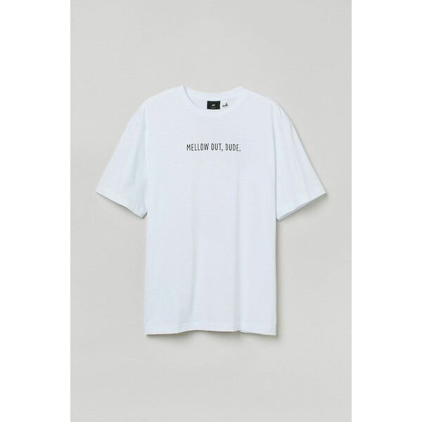 H&M T-shirt Loose Fit - Okrągły dekolt - Krótki rekaw - - ON 0972640074 Biały/Simpsonowie
