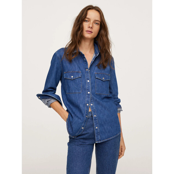 Mango Koszula jeansowa Julie 17015958 Niebieski Regular Fit