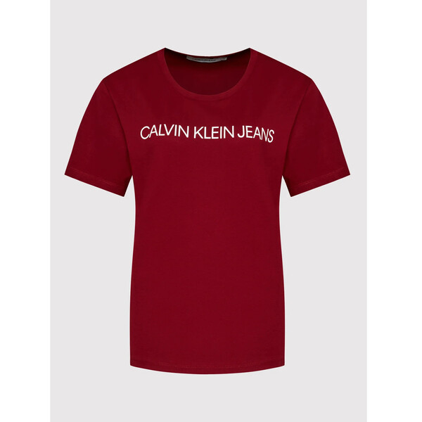 Calvin Klein Jeans Plus T-Shirt J20J217531 Bordowy Slim Fit