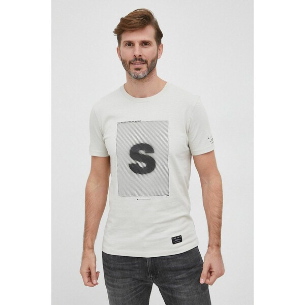 Sisley T-shirt bawełniany 3MI5O12S9.17T