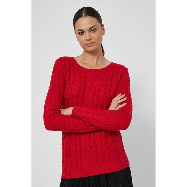 Medicine Sweter damski z dzianiny czerwony RW21-SWD0A5_33X