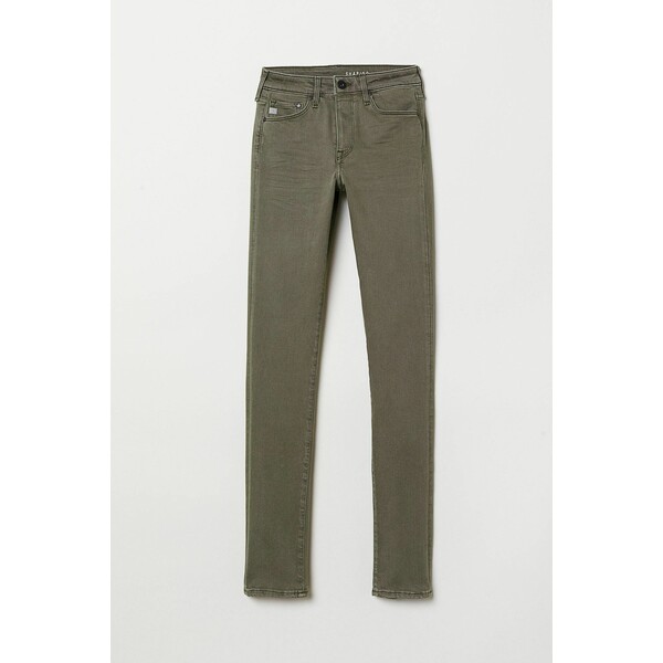 H&M Shaping Skinny Regular Jeans 0399136073 Zieleń khaki