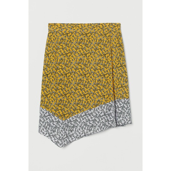 H&M Kopertowa spódnica z wiskozy 0771667001 Żółty/Kwiaty