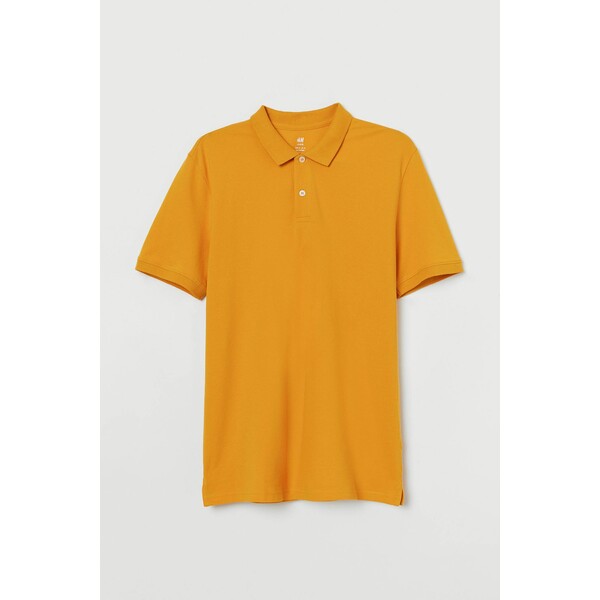 H&M Bawełniana koszulka polo 0816759036 Ciemnożółty