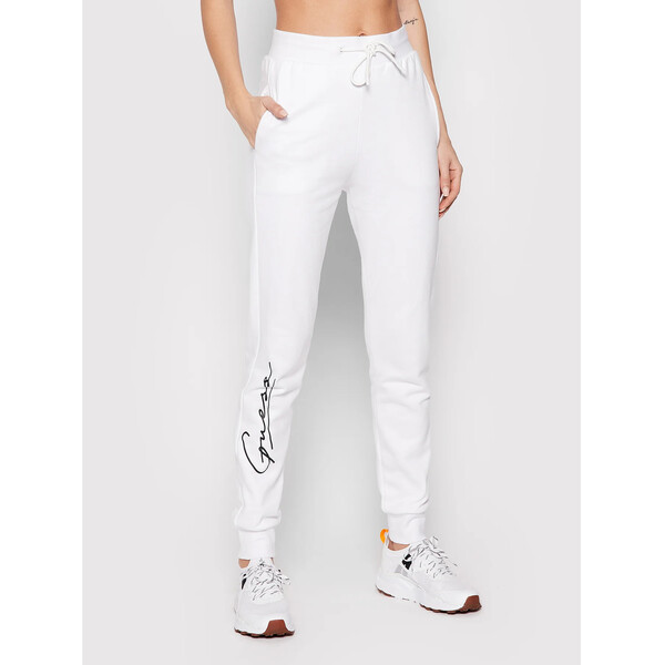 Guess Spodnie dresowe V2RB18 KAOR1 Biały Regular Fit