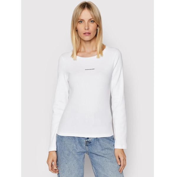 Calvin Klein Jeans Bluzka J20J216781 Biały Slim Fit