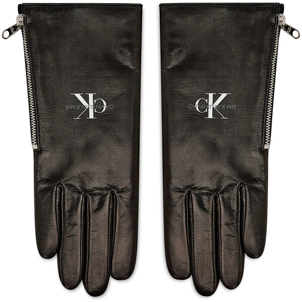 Calvin Klein Jeans Rękawiczki Damskie Leather Gloves K60K608372 Czarny