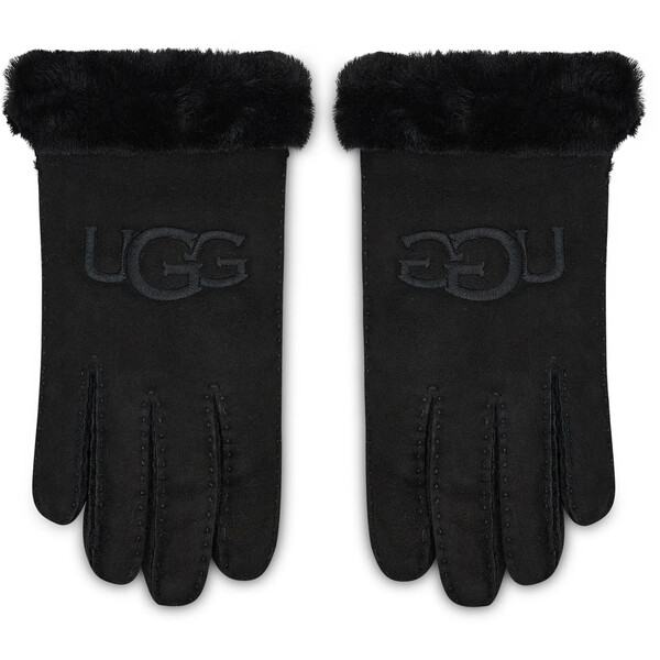 Ugg Rękawiczki Damskie W Sheepskin Embroider Glove 20931 Czarny
