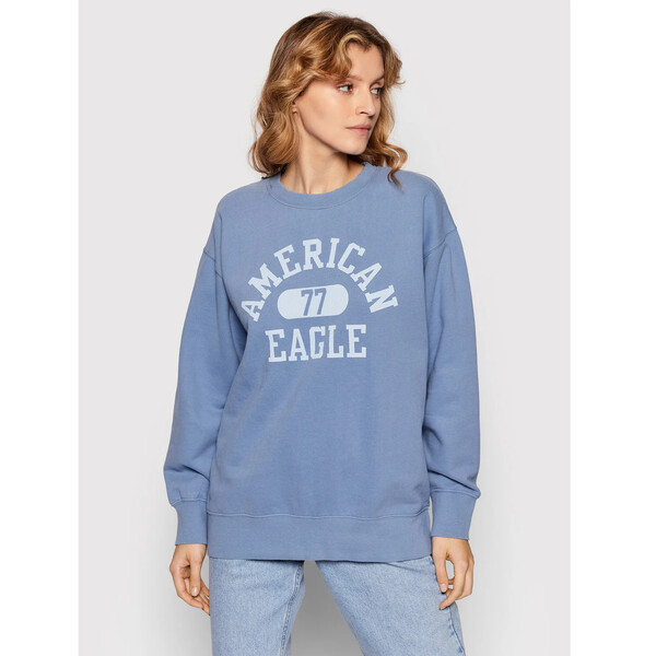 American Eagle Bluza 045-1457-1638 Niebieski Relaxed Fit