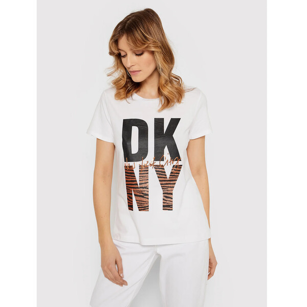DKNY T-Shirt P1HPVDNA Biały Regular Fit