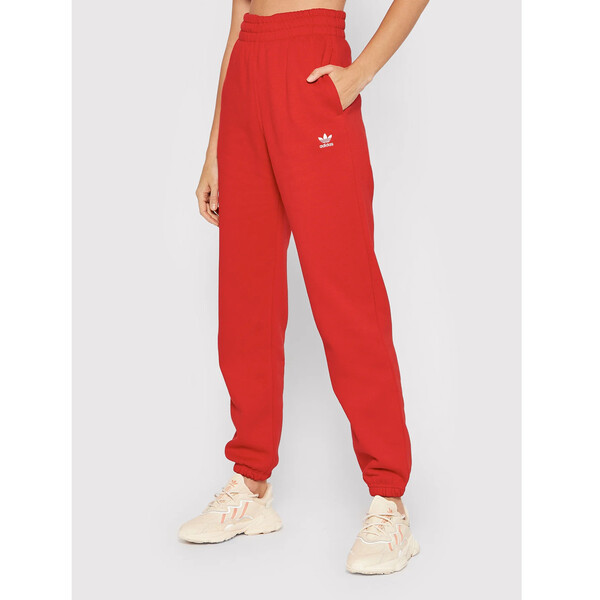 adidas Spodnie dresowe adicolor Essentials Fleece HF7513 Czerwony Regular Fit