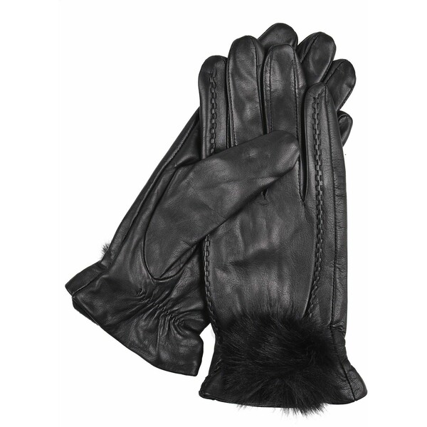 Top Secret Eleganckie rękawiczki z futerkiem SRE0330