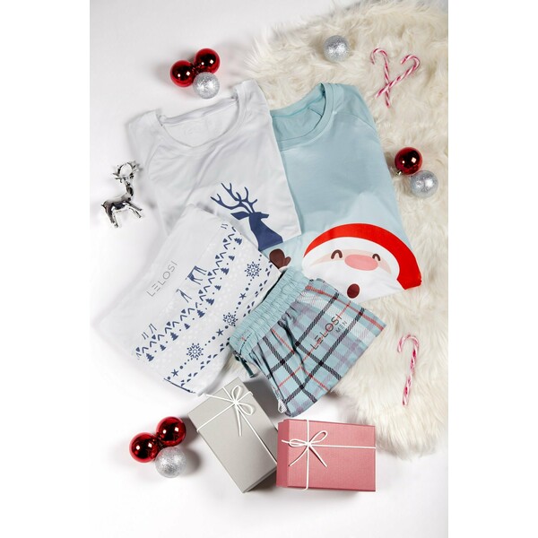 Lelosi Pakiet piżama damska Rudolph + piżama męska Santa
