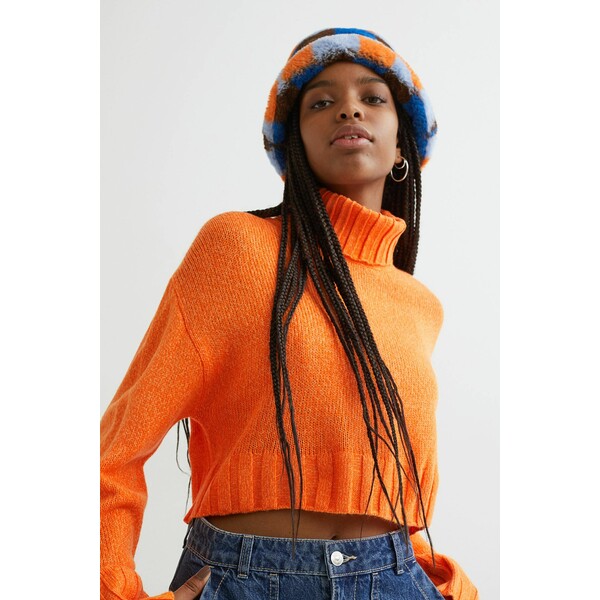 H&M Sweter z golfem 1021895007 Pomarańczowy