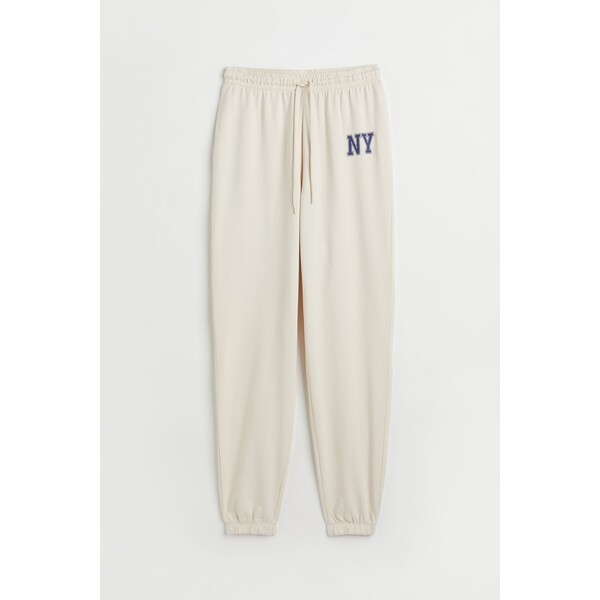 H&M Spodnie piżamowe - Normalna talia - Długość do kostki - -ONA 0536139088 Jasnobeżowy/NY
