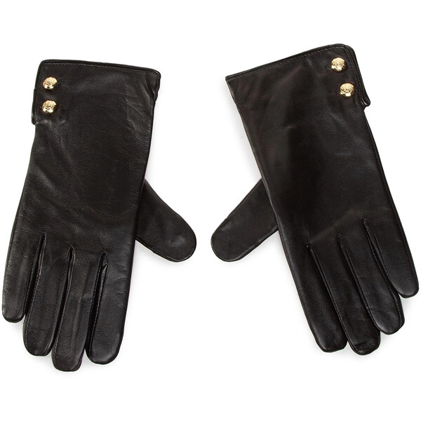 Lauren Ralph Lauren Rękawiczki Damskie Leather Button Glove 454823002001 Czarny