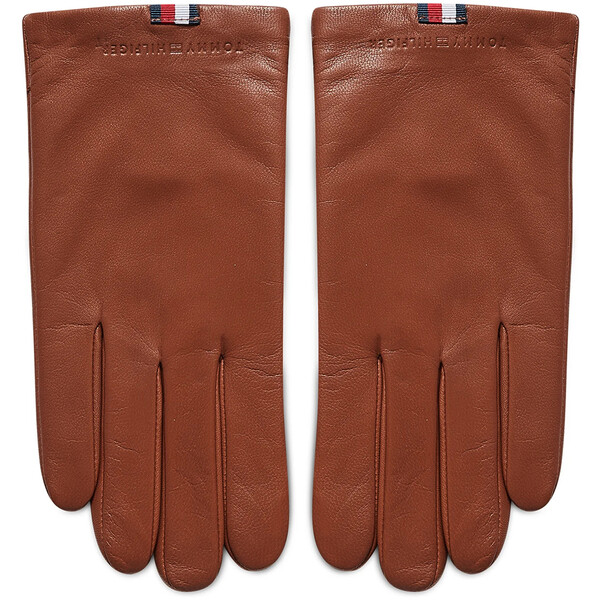 Tommy Hilfiger Rękawiczki Damskie Casual Leather Gloves AM0AM07882 Brązowy