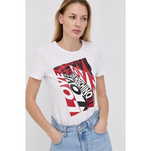 Love Moschino T-shirt bawełniany W.4.F73.2C.M.3876