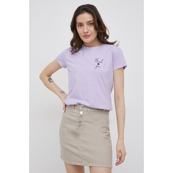 JDY T-shirt bawełniany 15247396.Lavender