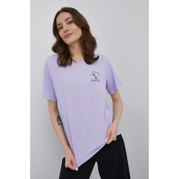 JDY T-shirt bawełniany 15247450.Lavender