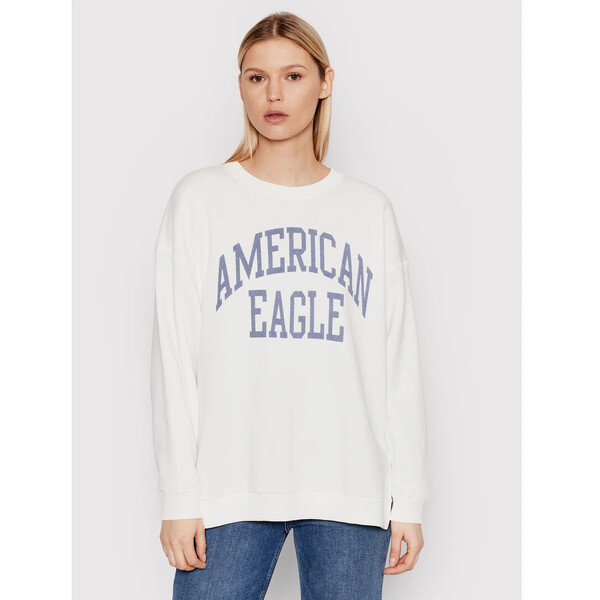 American Eagle Bluza 045-1457-1516 Biały Oversize