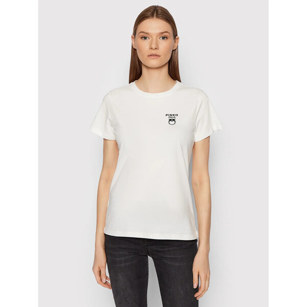 Pinko T-Shirt Treviglio 1G173F Y7XK Biały Regular Fit