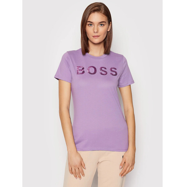 Boss T-Shirt C_Elogo_4 50464505 Fioletowy Regular Fit