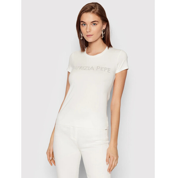 Patrizia Pepe T-Shirt 8M1419/J013-W146 Biały Regular Fit