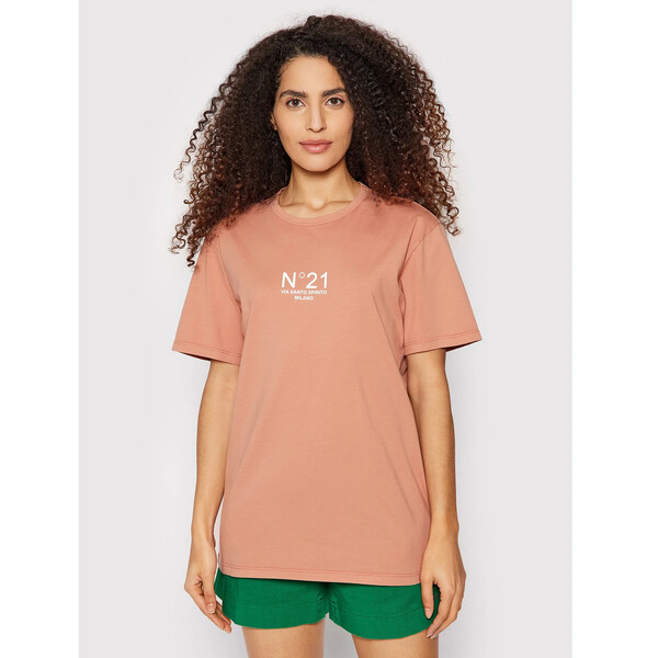 N°21 T-Shirt 22E N2M0 F051 6322 Beżowy Relaxed Fit