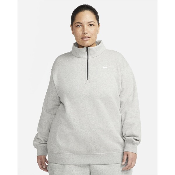 Damska dzianinowa bluza z zamkiem 1/4 (duże rozmiary) Nike Sportswear Essential