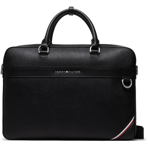 Tommy Hilfiger Torba na laptopa Th Downtown Slim Comp Bag AM0AM07782 Czarny