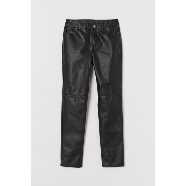 H&M Spodnie z imitacji skóry 0844483001 Czarny