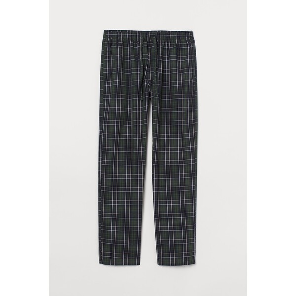 H&M Spodnie piżamowe Regular Fit - - ON 0523936084 Ciemnozielony/Krata
