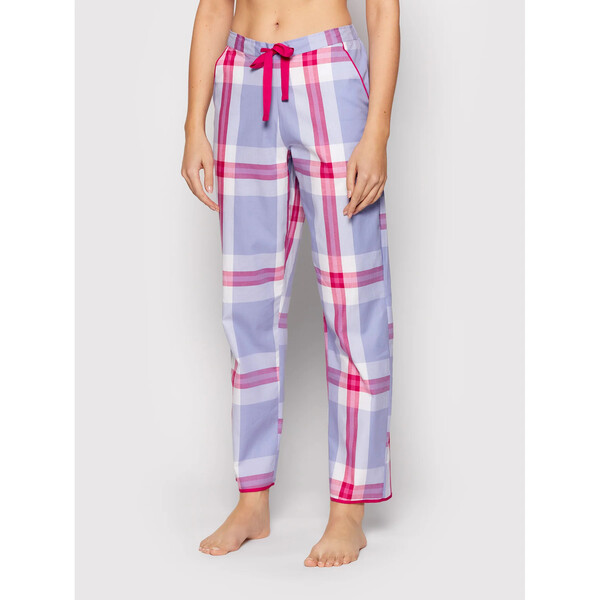 Cyberjammies Spodnie piżamowe Carrie Check 9058 Fioletowy Relaxed Fit