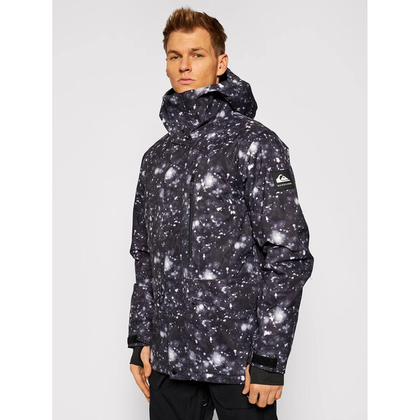 Quiksilver Kurtka narciarska Mission Printed EQYTJ03267 Czarny Modern Fit