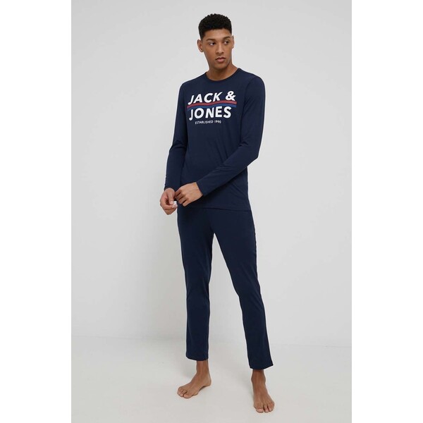 Jack & Jones piżama bawełniana 12205660.NavyBlazer