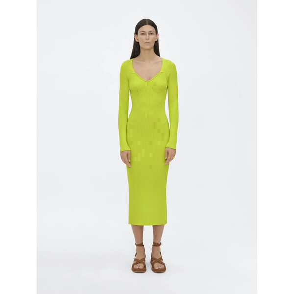 Simple Sukienka dzianinowa SI22-SUD008 Zielony Regular Fit