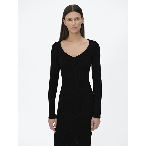 Simple Sukienka dzianinowa SI22-SUD043 Czarny Regular Fit