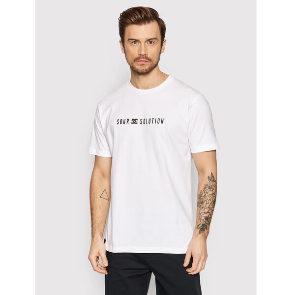 DC T-Shirt ADYZT05120 Biały Regular Fit