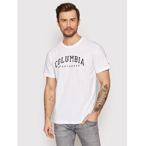 Columbia T-Shirt Csc Seasonal Logo 1991031 Biały Regular Fit