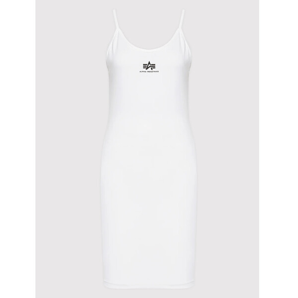 Alpha Industries Sukienka letnia Basic 116078 Biały Slim Fit