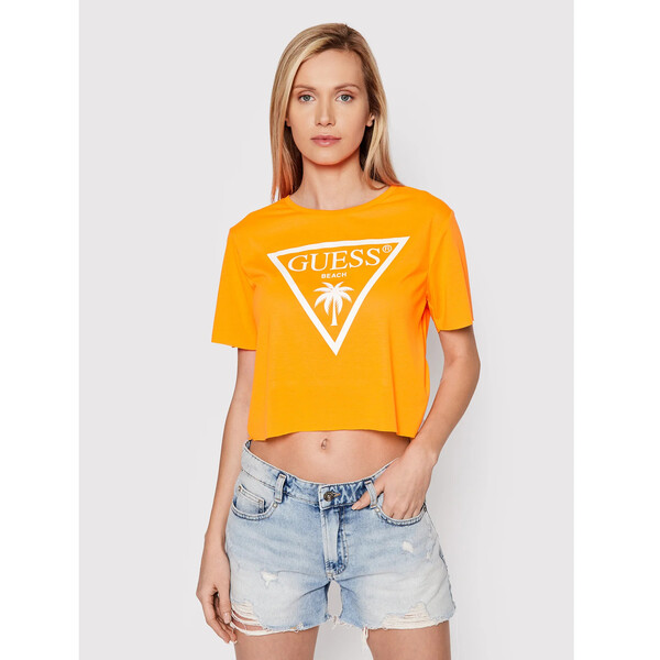 Guess T-Shirt E02I01 KB9I0 Pomarańczowy Regular Fit
