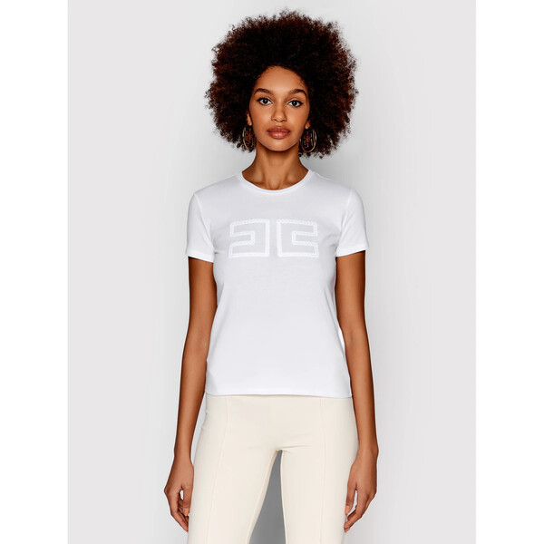 Elisabetta Franchi T-Shirt MA-021-21E2-V140 Biały Regular Fit