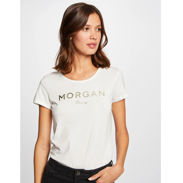 Morgan T-Shirt 221-DLOGO Biały Regular Fit