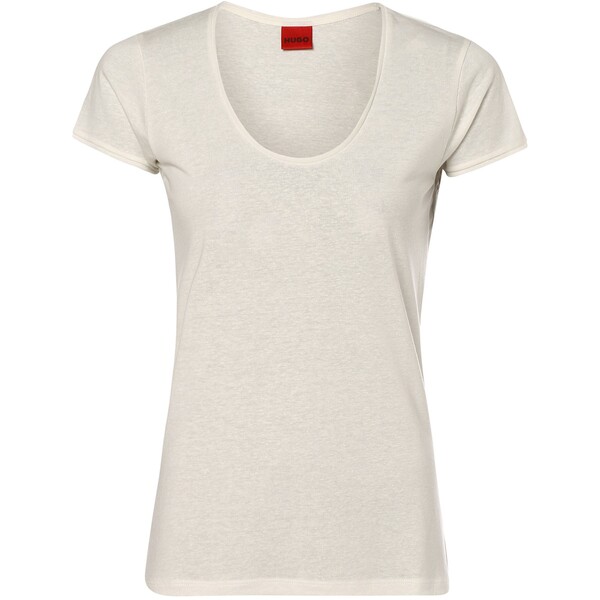 HUGO T-shirt damski z dodatkiem lnu – Dazalea 532761-0001