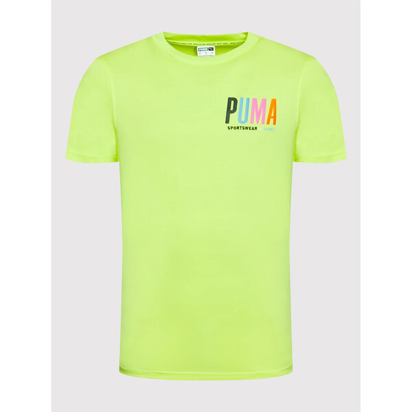 Puma T-Shirt SWxP Graphic 533623 Żółty Regular Fit