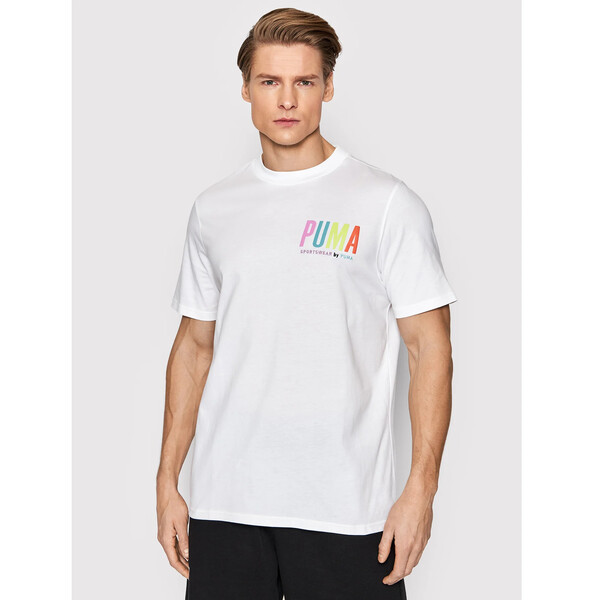 Puma T-Shirt Graphic 533623 Biały Regular Fit
