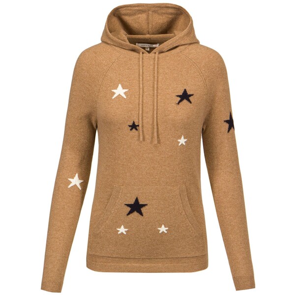 Chinti and Parker Kaszmirowy sweter CHINTI &amp; PARKER STAR HOODIE CP907ER-camel-navy-cream