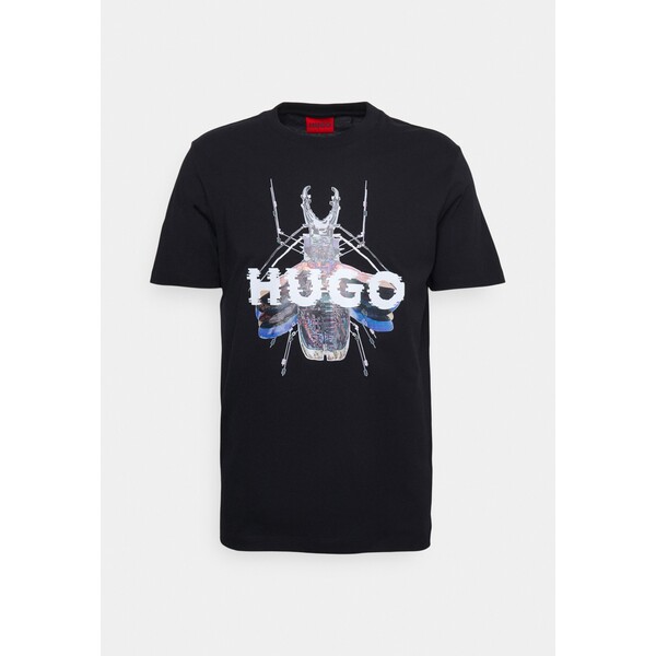HUGO DUGY T-shirt z nadrukiem black HU722O0B4-Q12