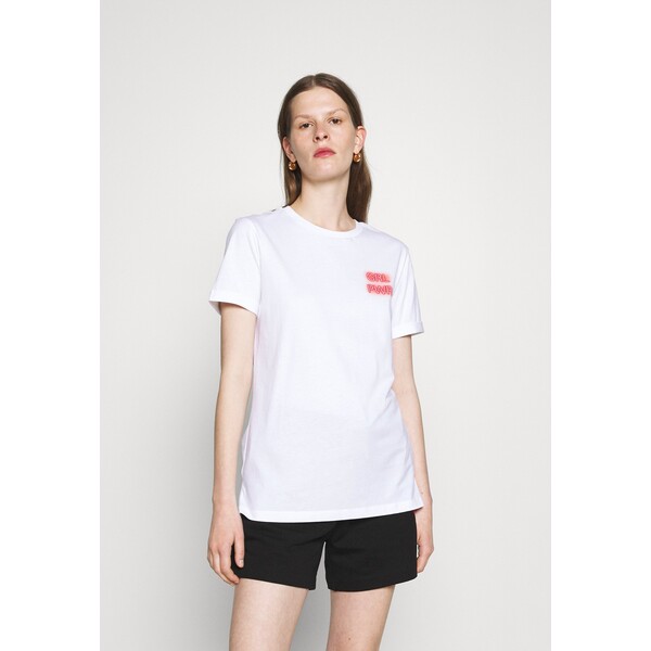 HUGO DIBIUSA T-shirt z nadrukiem white HU721D06R-A11